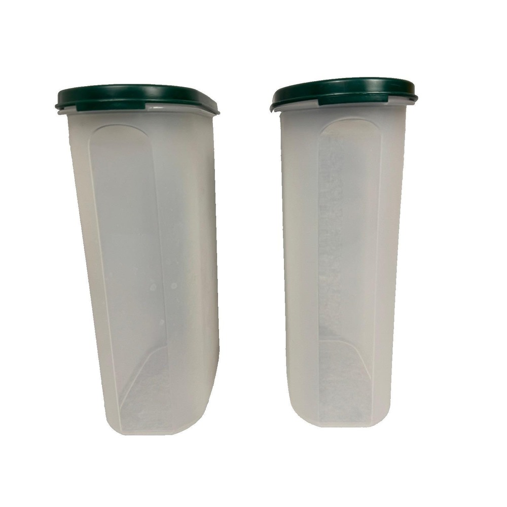 Tupperware Authentic Vintage Modular Mates Oval Containers Green Lid 9 3/4 C USA